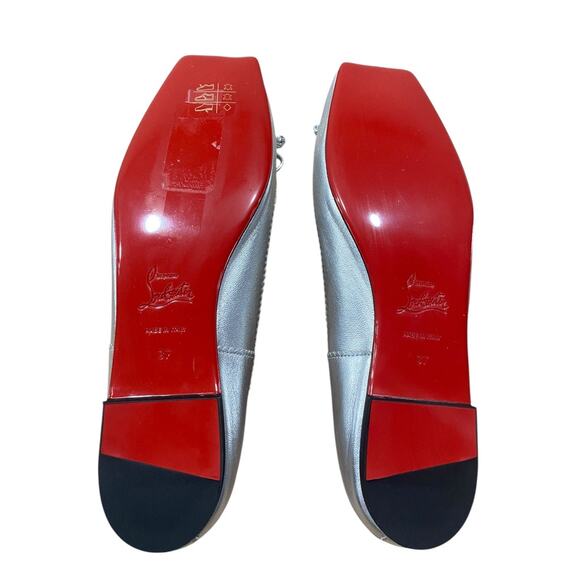 Christian Louboutin Mamadrague Ballerina Ballet Flat Shoes Metallic Silver 37 - Picture 5 of 5